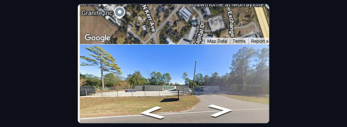 Stacked satellite and street view maps