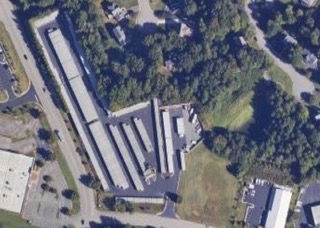 Satellite view of self-storage facility